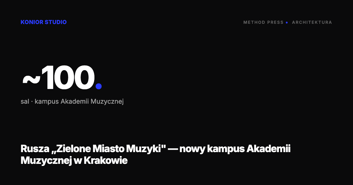 „Zielone Miasto Muzyki": nowy kampus Akademii w Krakowie